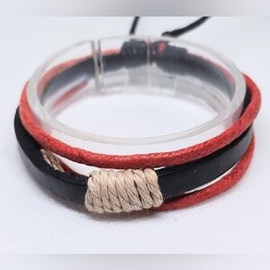 Men's Bracelet Leather Layered NEW f57